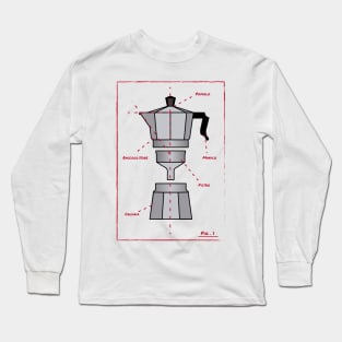 Moka pot anatomy Long Sleeve T-Shirt